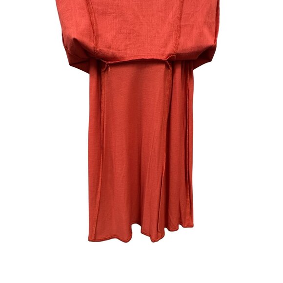 Free People Size Small Red Orange Kitty Kat Back Cut Out High Neck A-line Dress - Picture 10 of 13